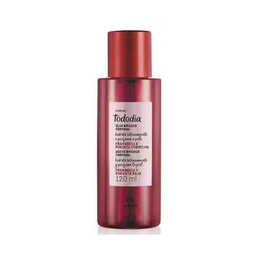 Aceite Bifásico Corporal Frambuesa y Pimienta Roja Tododia Natura 120 ml