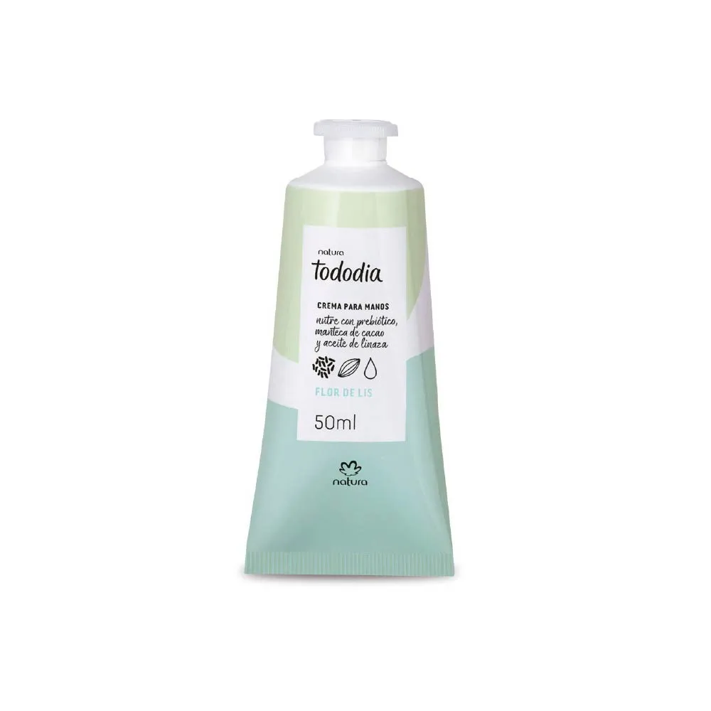 Crema Nutritiva para Pies Tododia Flor de Lis Natura 50ml, presentado de frente