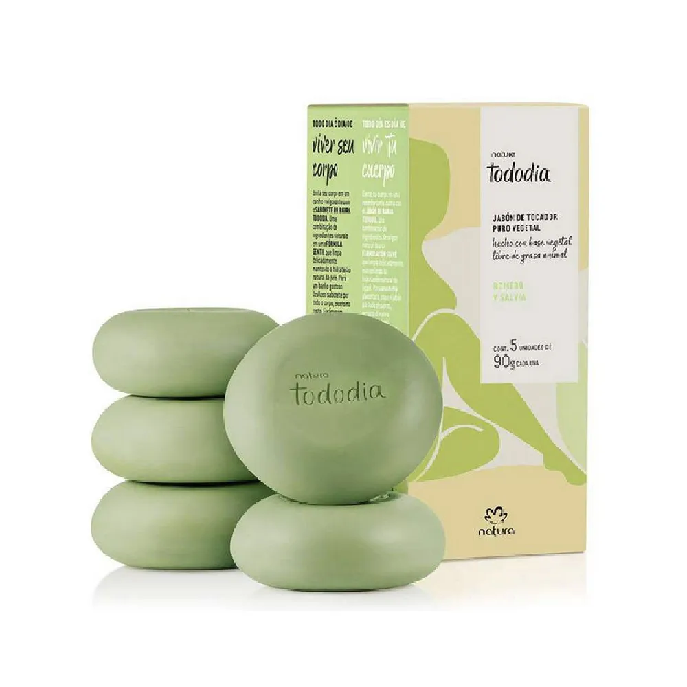 Jabones en Barra Puro Vegetal Tododia Romero y Salvia Natura 90 g X5