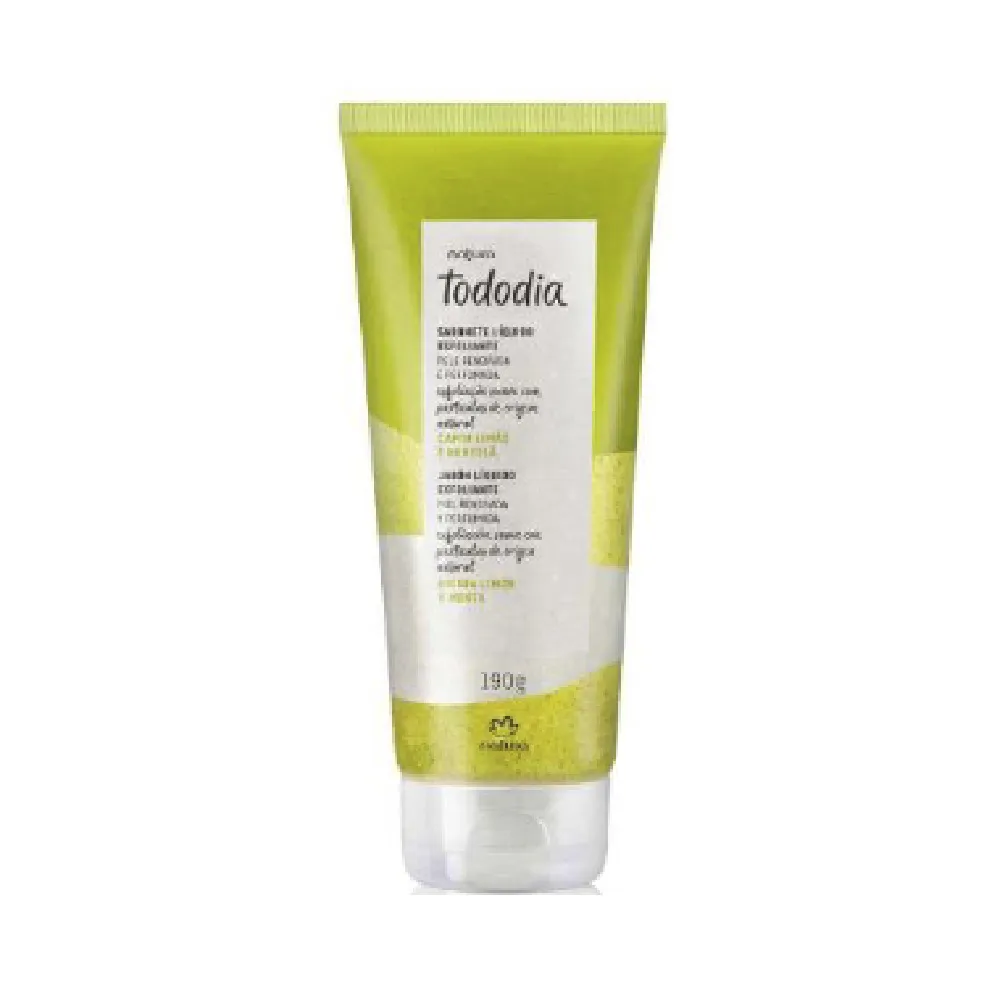 Jabón Líquido Exfoliante Hierba Limón y Menta Tododia Natura 190 g