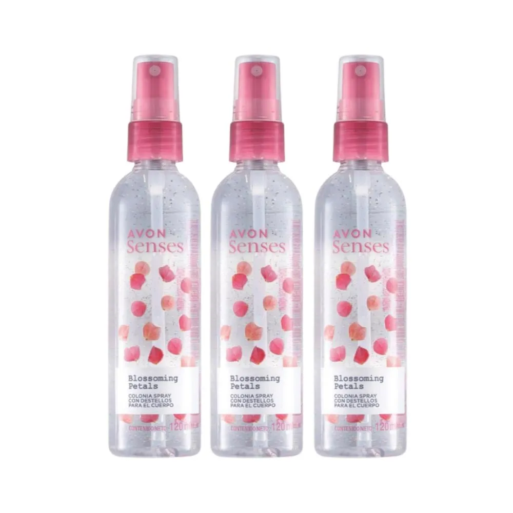 Pack Colonia con Destellos Blossoming Petals Senses Avon 120 ml
