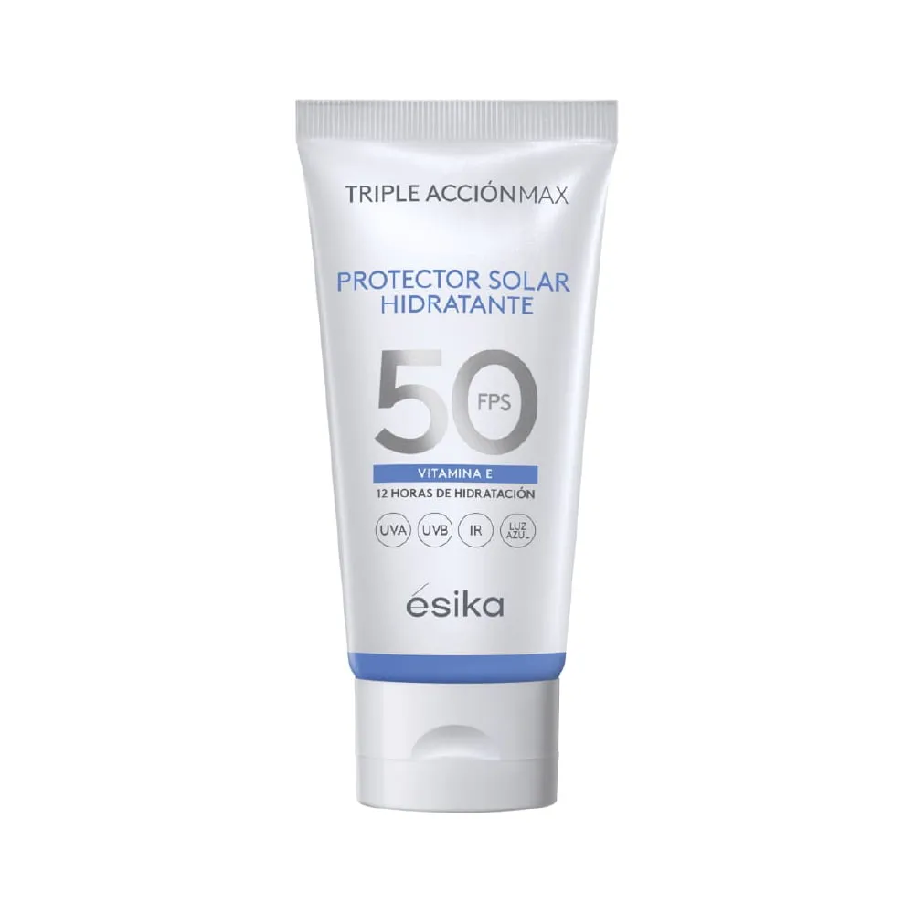 Protector Solar Hidratante 50 FPS Triple Acción Max Ésika 50 ml
