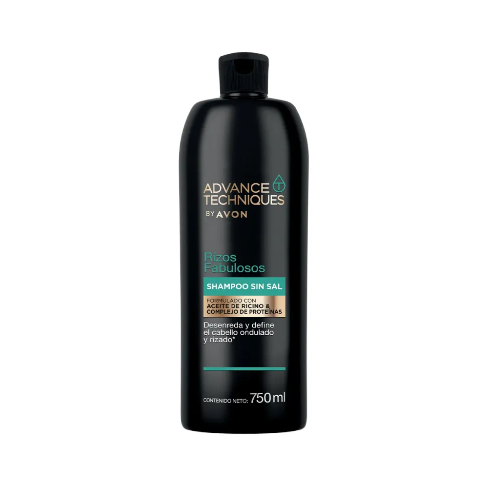 Shampoo Sin Sal Rizos Fabulosos Avon 750 ml