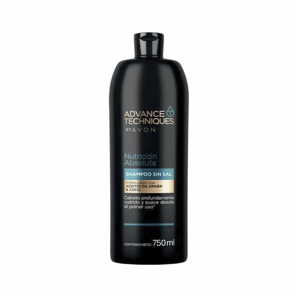 Shampoo sin Sal Aceite de Argán y Coco Nutrición Absoluta Avon 750 ml